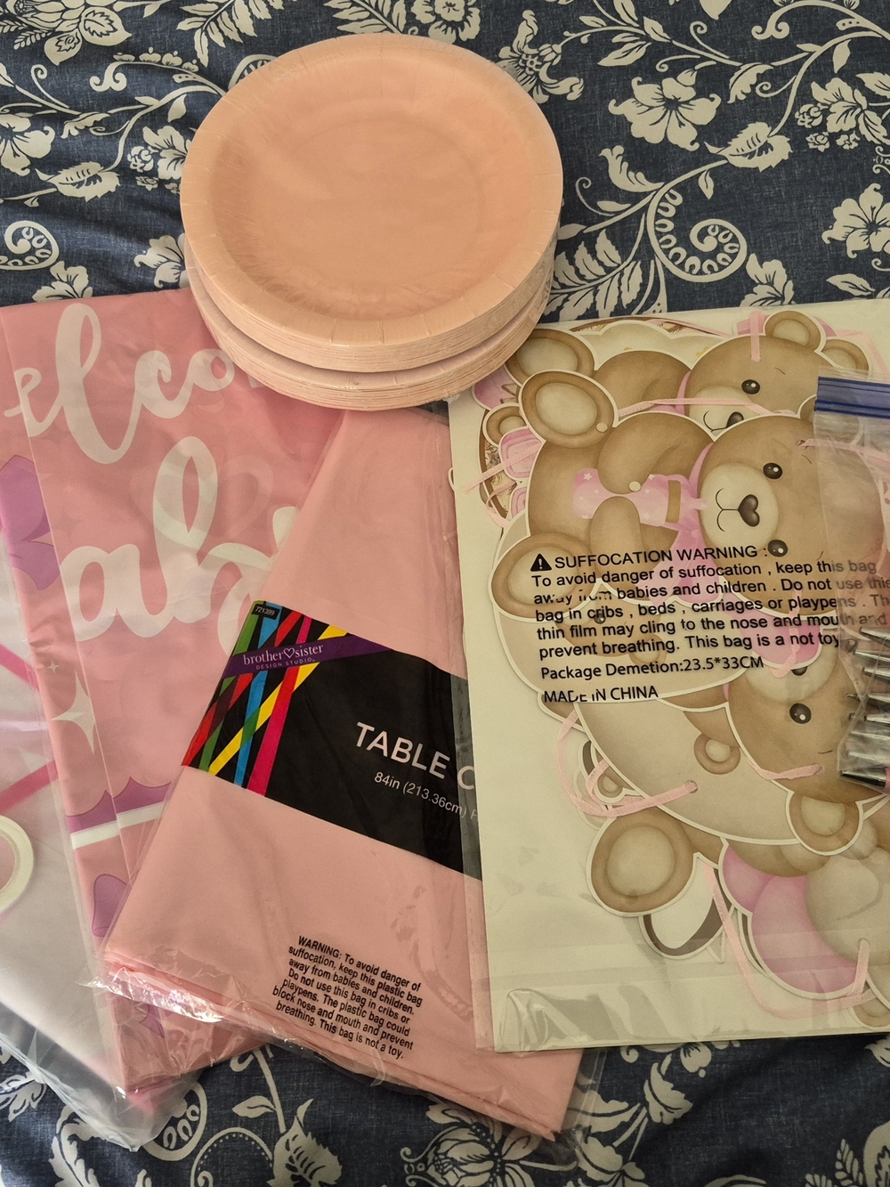 Blush Pink Disposable Party Tableware Set - Baby Shower Kit